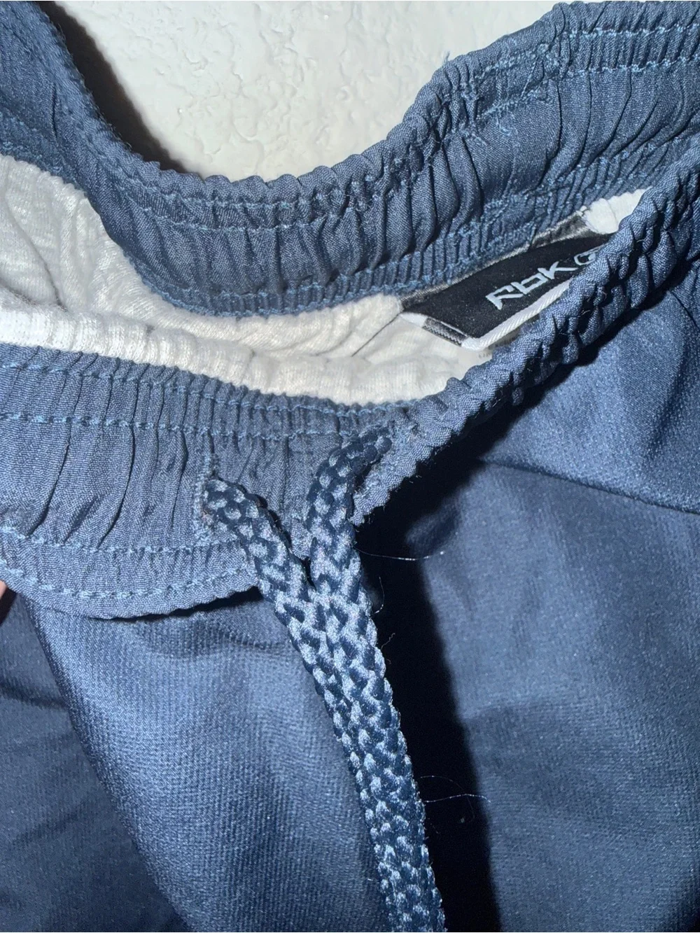 Vintage Reebok Navy Blue Lined Track Pants Windbreaker Pants Size L